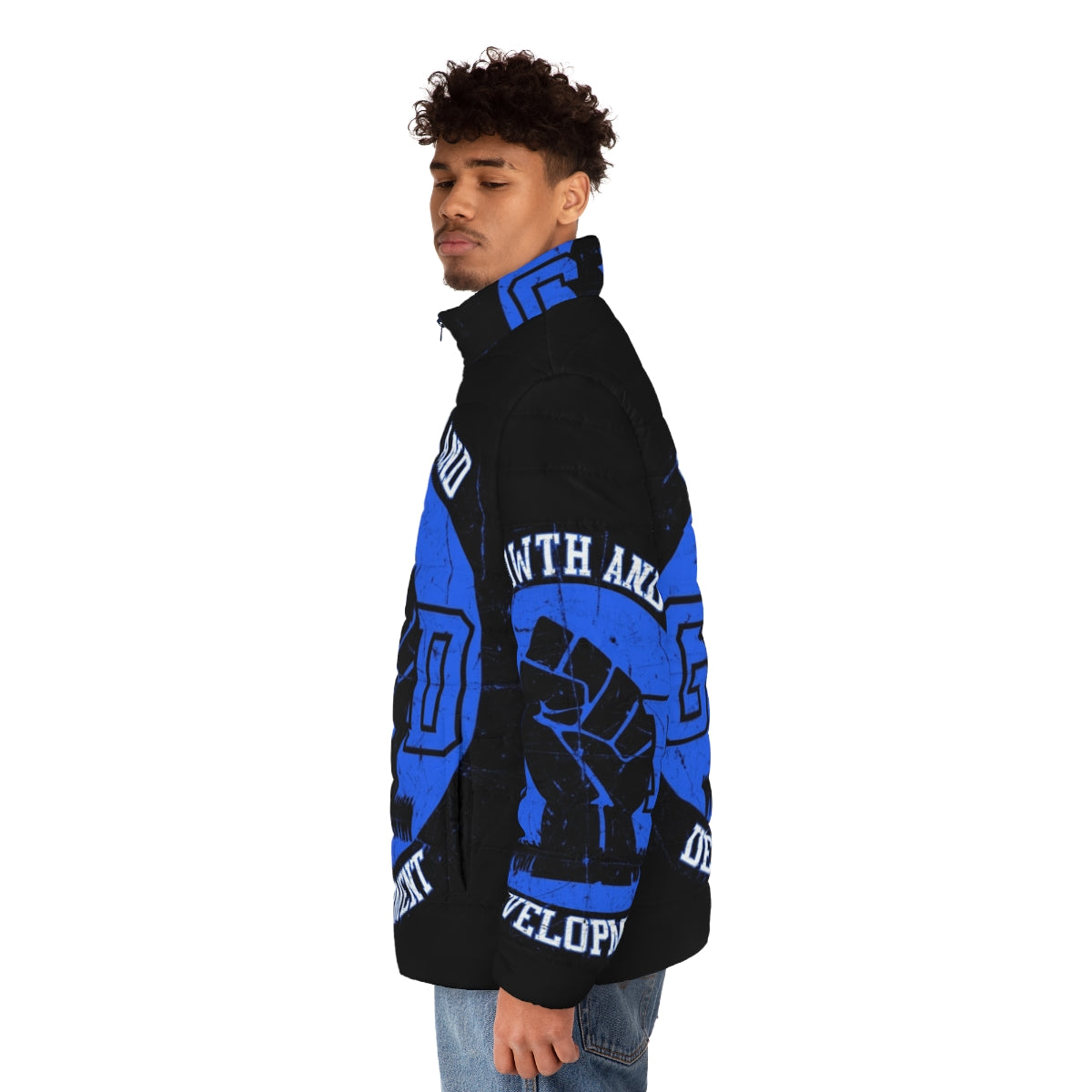 Puffer jacket for urban streetwear style - men side left