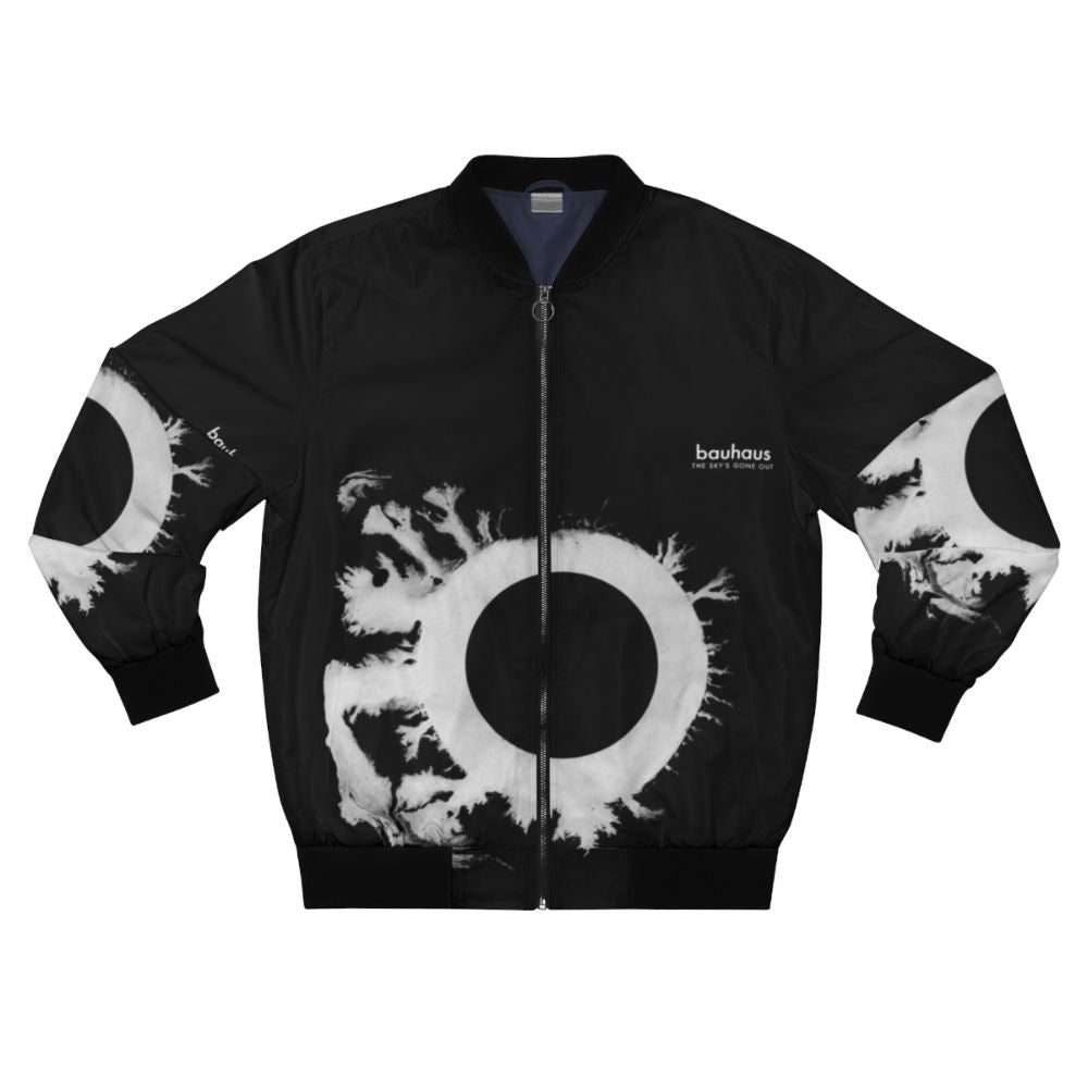 Bauhaus post punk 80s retro black and white artwork bomber jacket