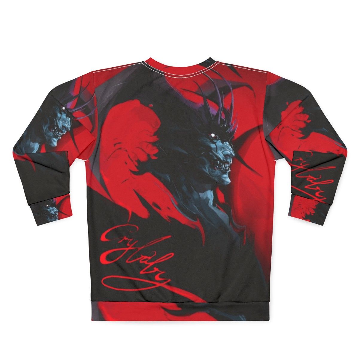 Devilman Crybaby anime sweatshirt featuring demonic character - Back