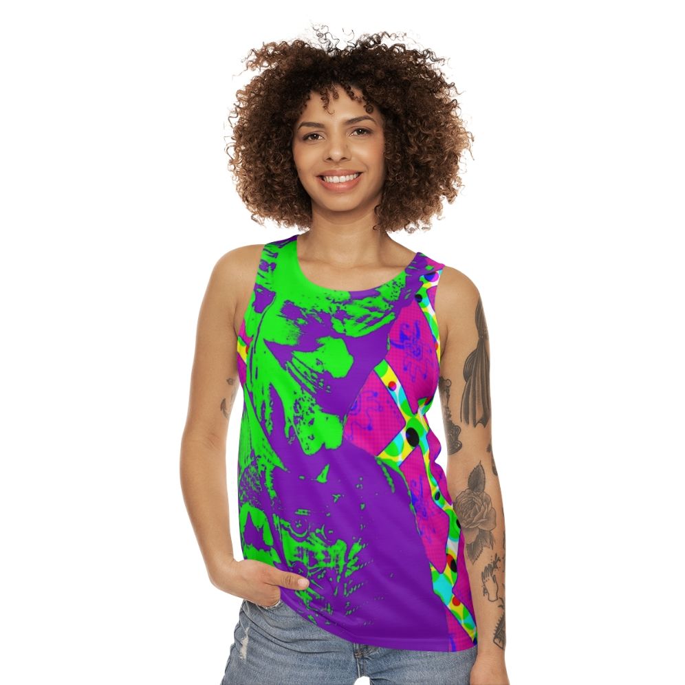 Psychedelic clown pop art design unisex tank top - women