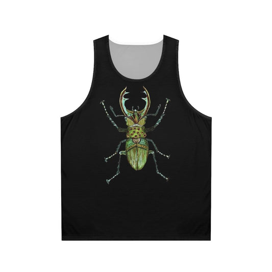 Stag beetle zentangle art tank top