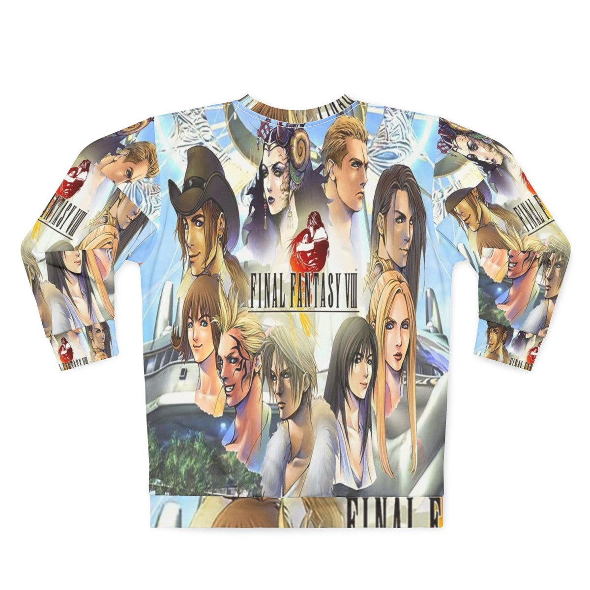 Final Fantasy VIII Sweatshirt featuring iconic characters and imagery from the beloved JRPG game - Back