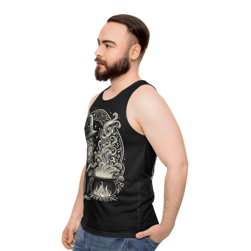 Wizard unisex tank top with magical design - men side