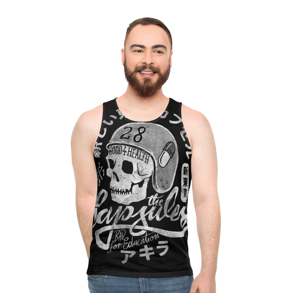 Cyberpunk inspired unisex tank top with capsules graphic - men