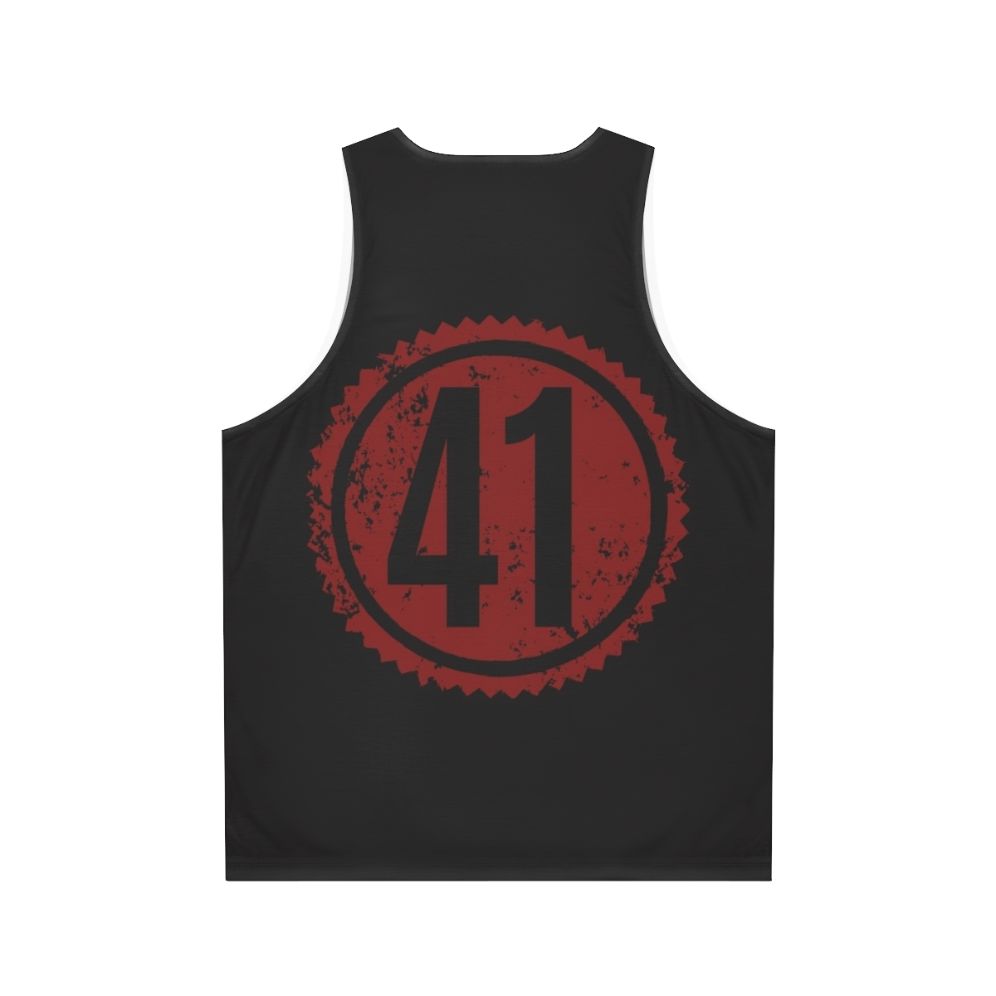 41 Dave Matthews Band Red Distressed Unisex Tank Top - Back