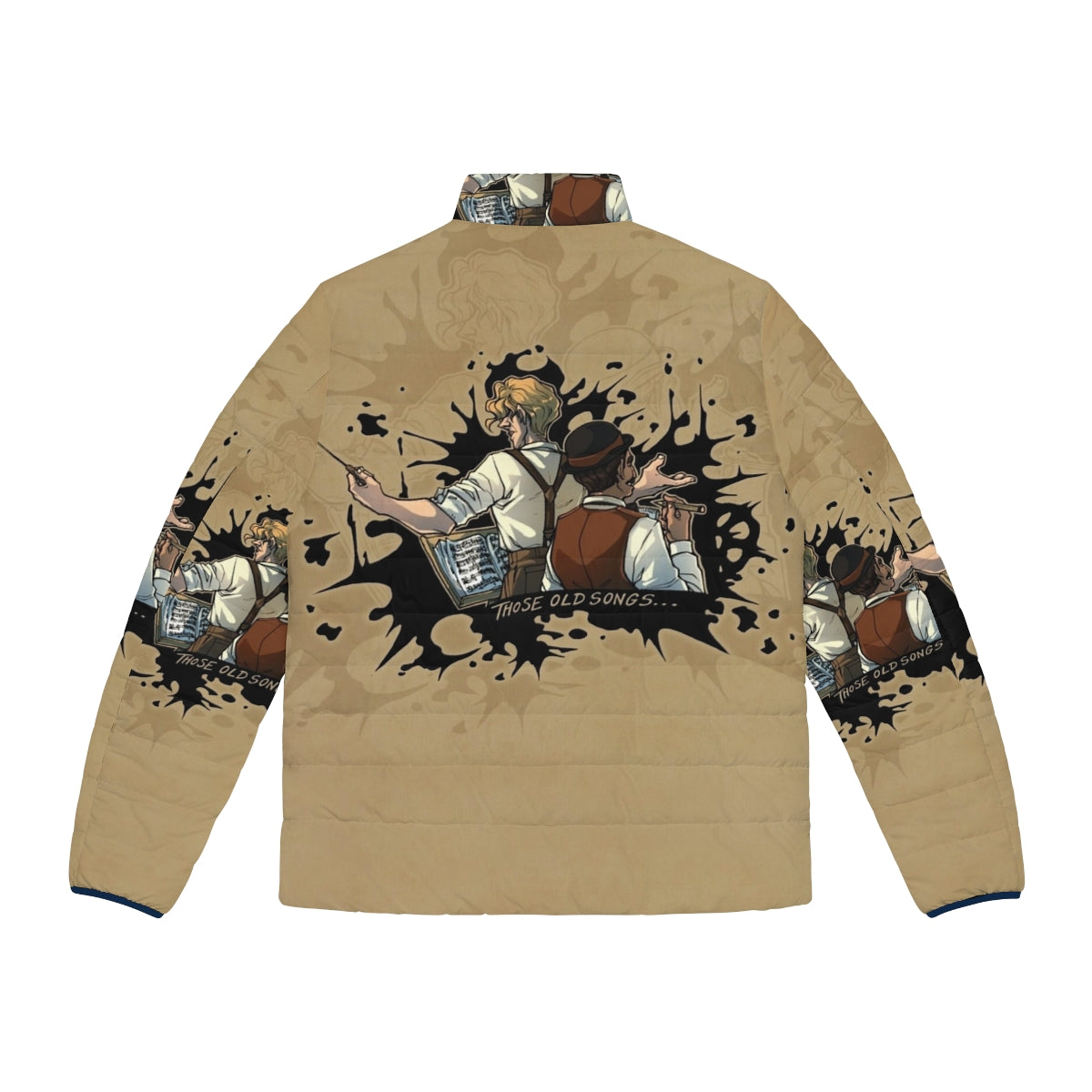 Ink splatter puffer jacket with artistic design - Back