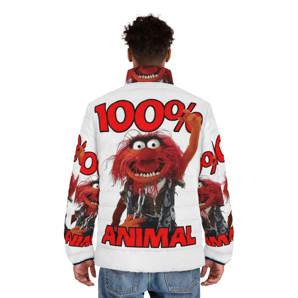 Muppets Animal Puffer Jacket with Typography - men back