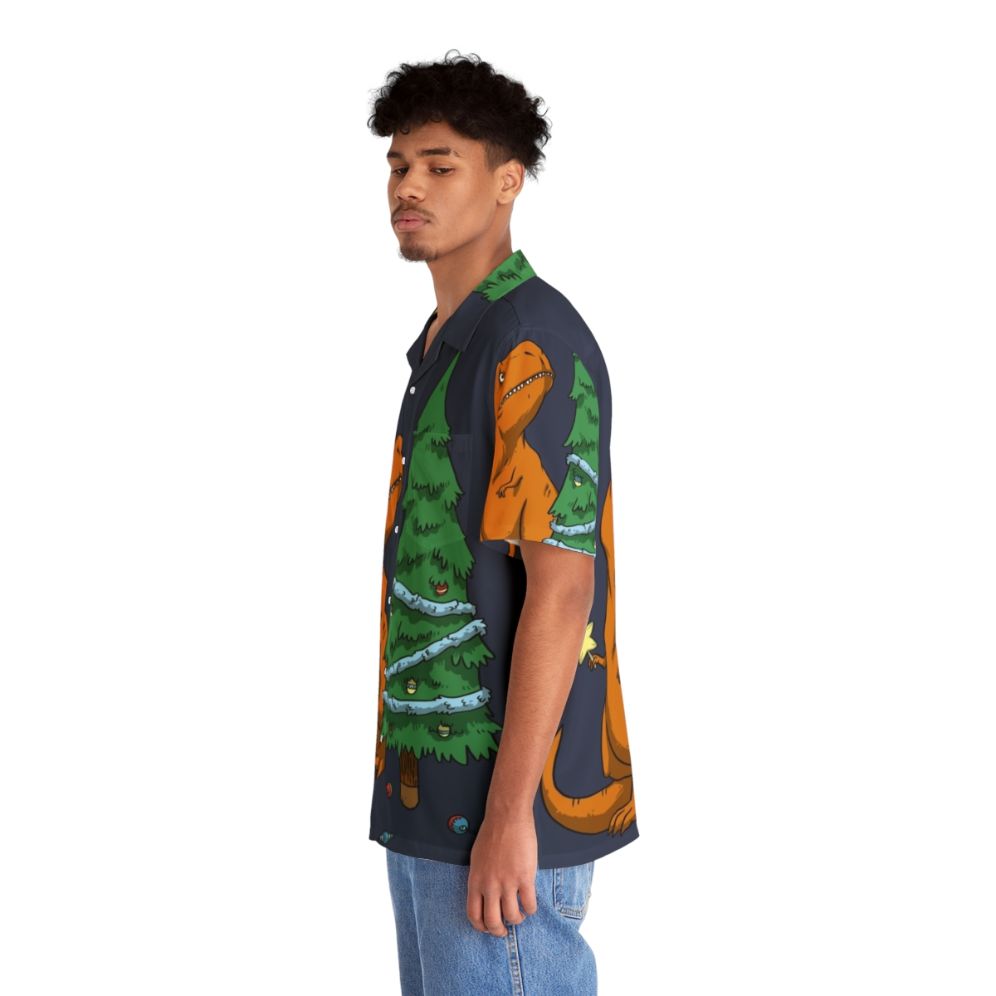 Funny Tyrannosaurus Rex Hawaiian Shirt for Kids - People Left