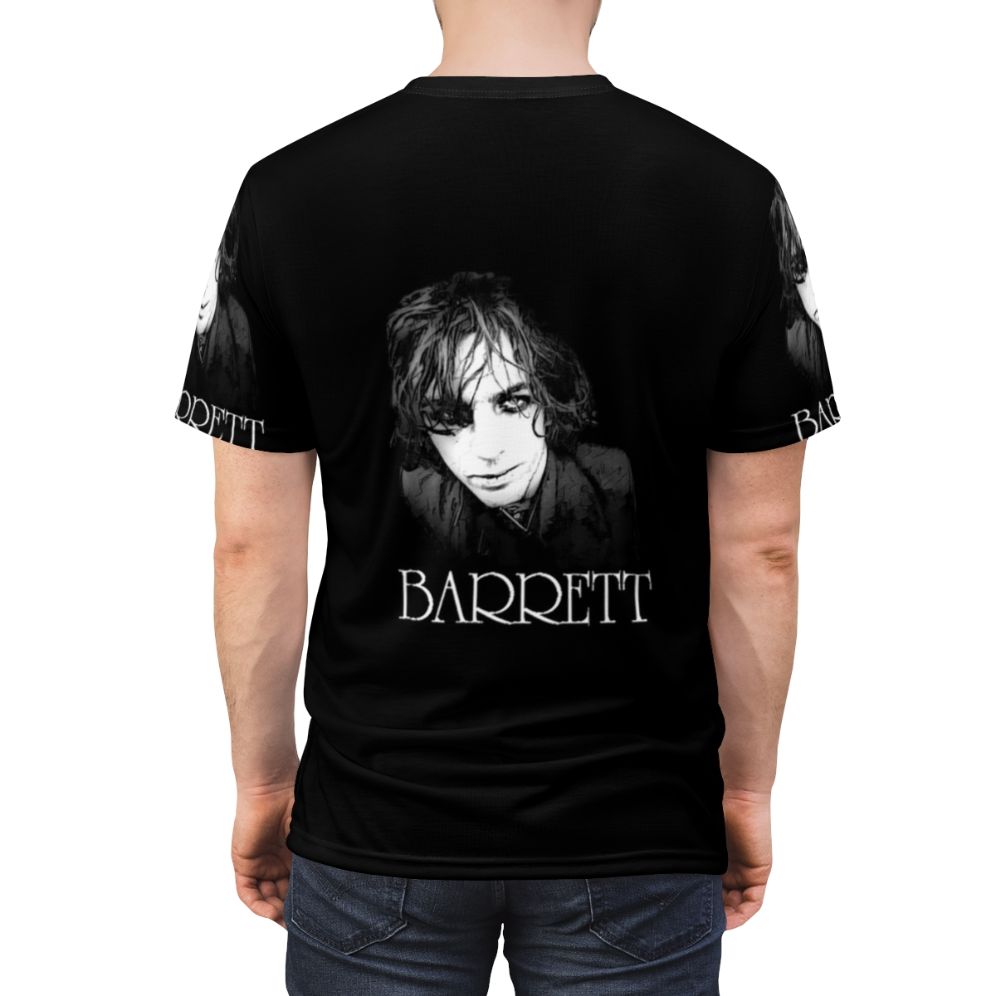 Syd Barrett inspired all-over-print t-shirt featuring psychedelic imagery and rock music references - men back