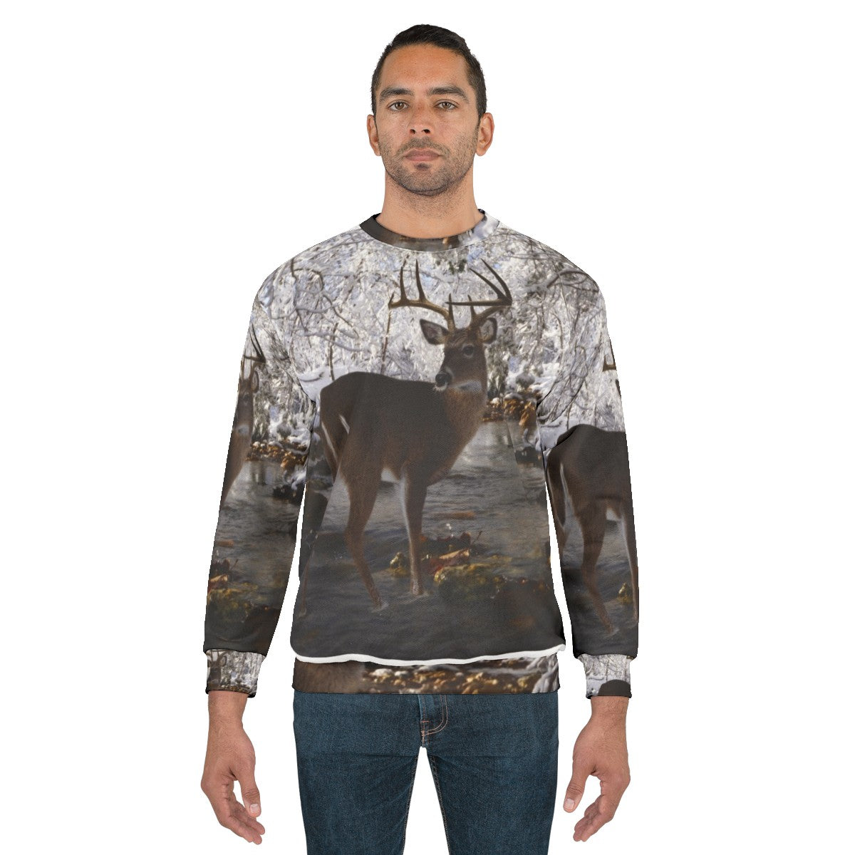 Winter Whitetail Deer Sweatshirt - men