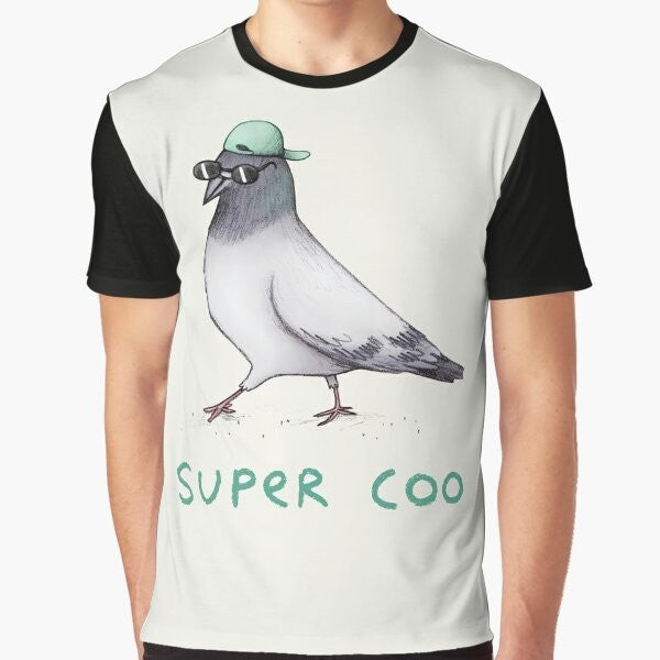 Super Coo Cool Graphic T-Shirt with Cute Bird or Pigeon Design