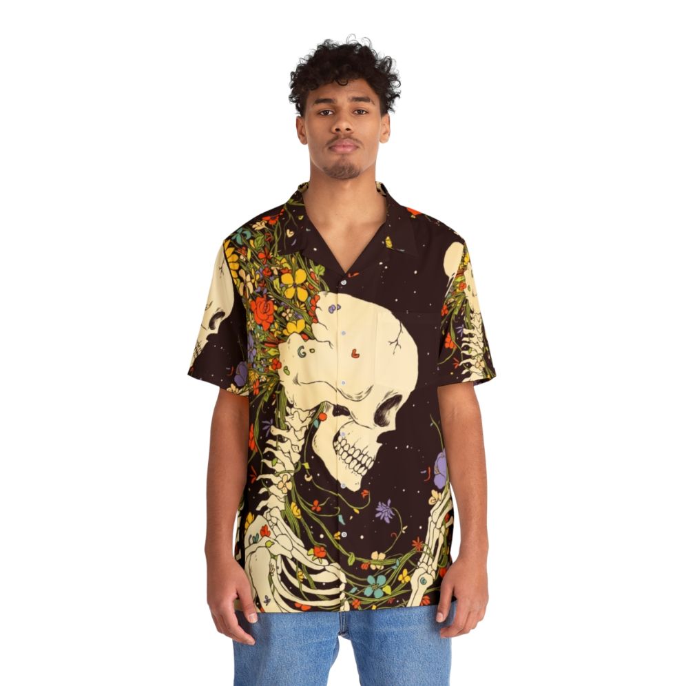 Surreal 'I Thought Of The Life' Hawaiian Shirt with Space & Nature Motifs - People Front