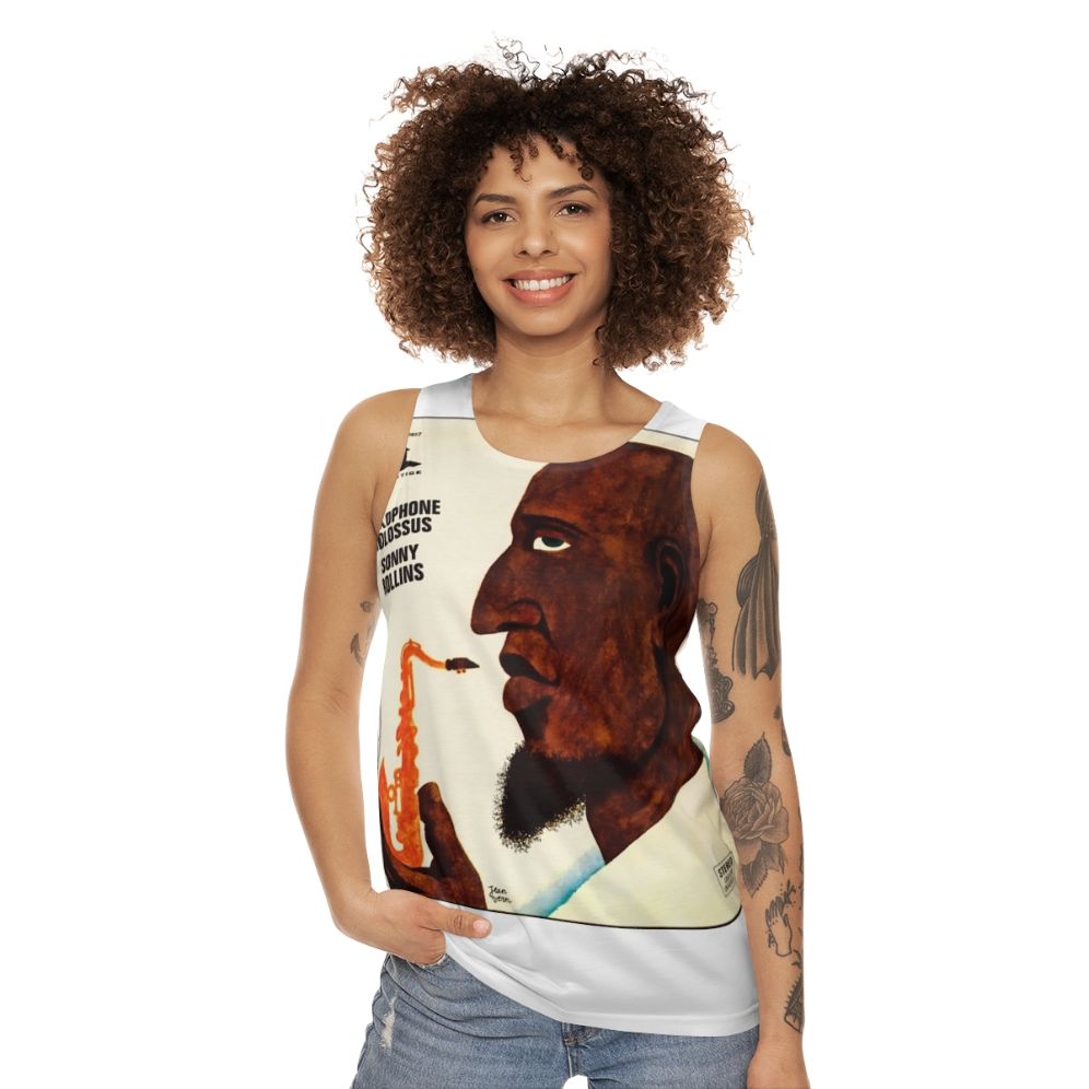 Sonny Rollins Jazz Saxophone Colossus Unisex Tank Top - women