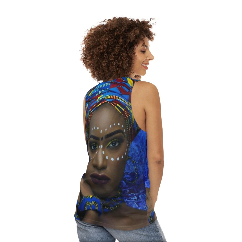 Elegant African Queen Unisex Tank Top - women back