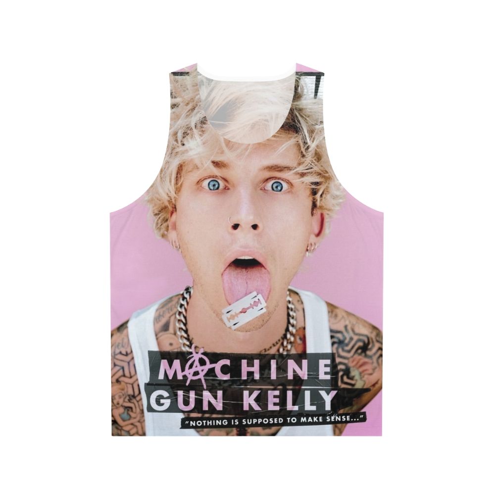 Unisex blonde rapper face print tank top