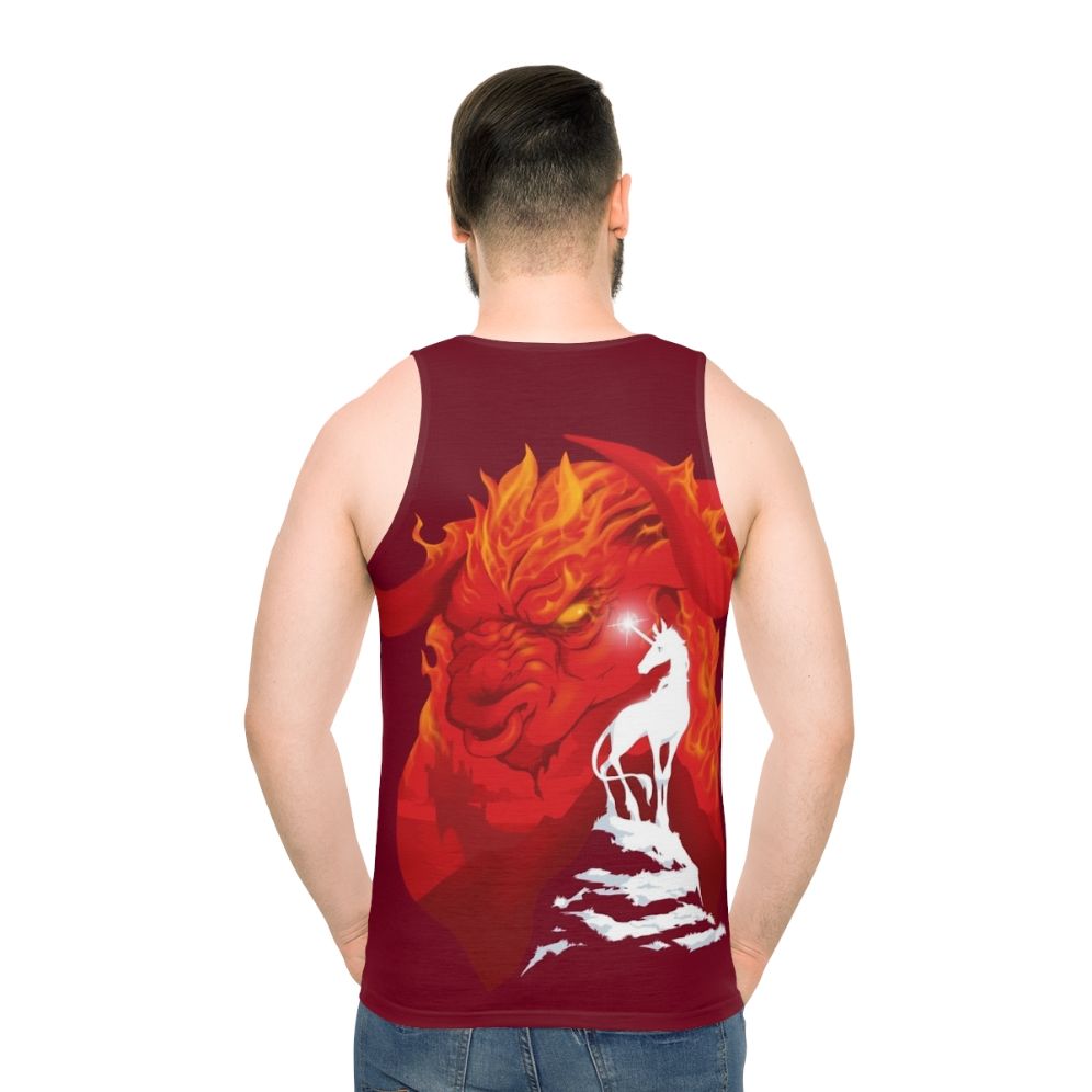 The Last Unicorn Unisex Tank Top - men back