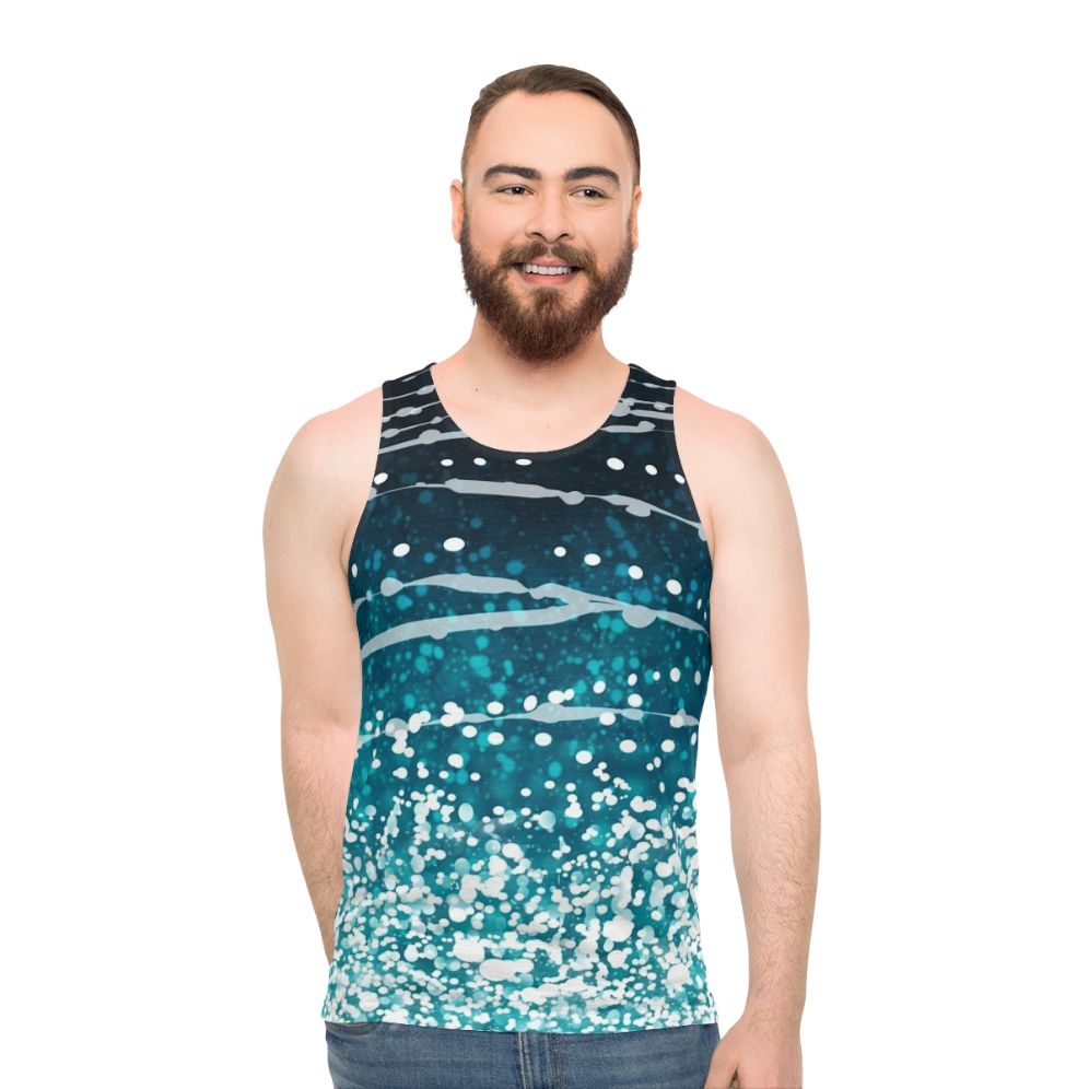 Whale shark pattern unisex tank top - men