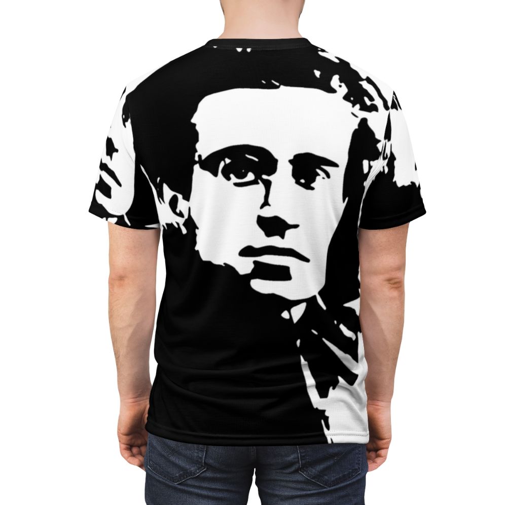 T-shirt featuring a portrait of Italian philosopher and political theorist Antonio Gramsci - men back