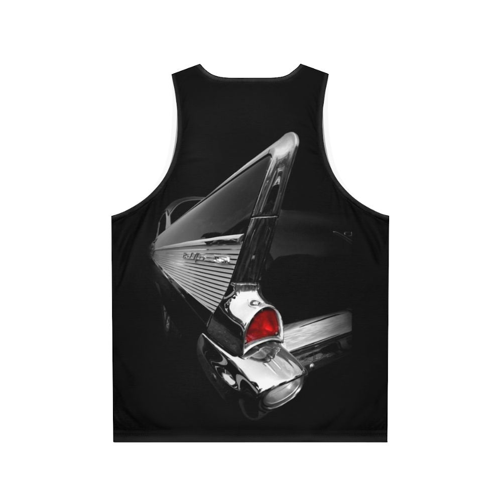 Vintage 1957 Chevy Bel Air black unisex tank top - Back