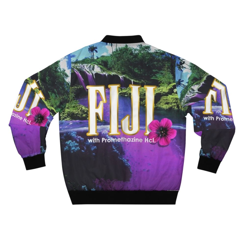 Vaporwave-inspired purple bomber jacket with aesthetic design - Back