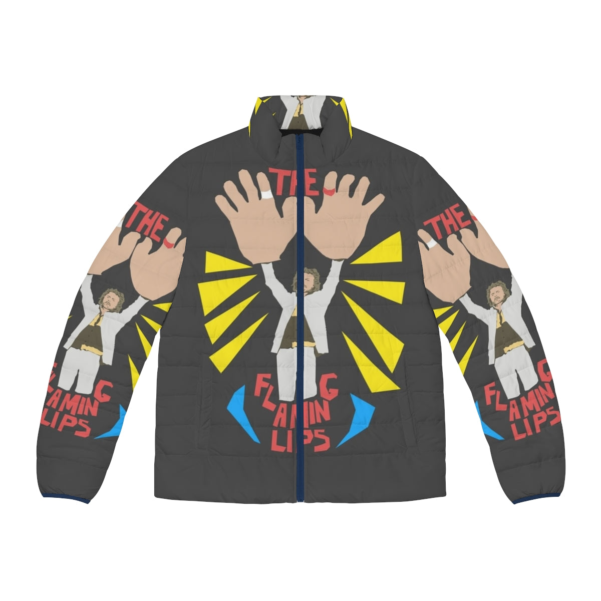 The Flaming Lips Big Hands Puffer Jacket - Retro and Vintage Music Inspired Design