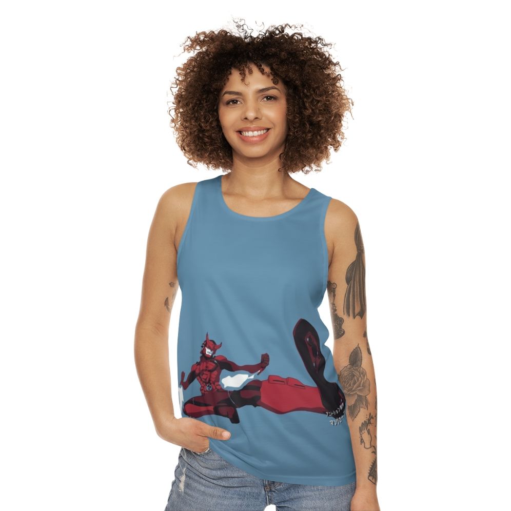 Anime Unisex Tank Top with Samurai Flamenco Inspired Design - women