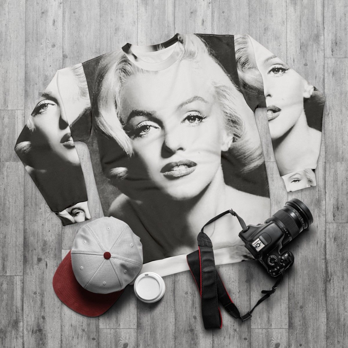 Vintage Marilyn Monroe Black and White Sweatshirt - flat lay