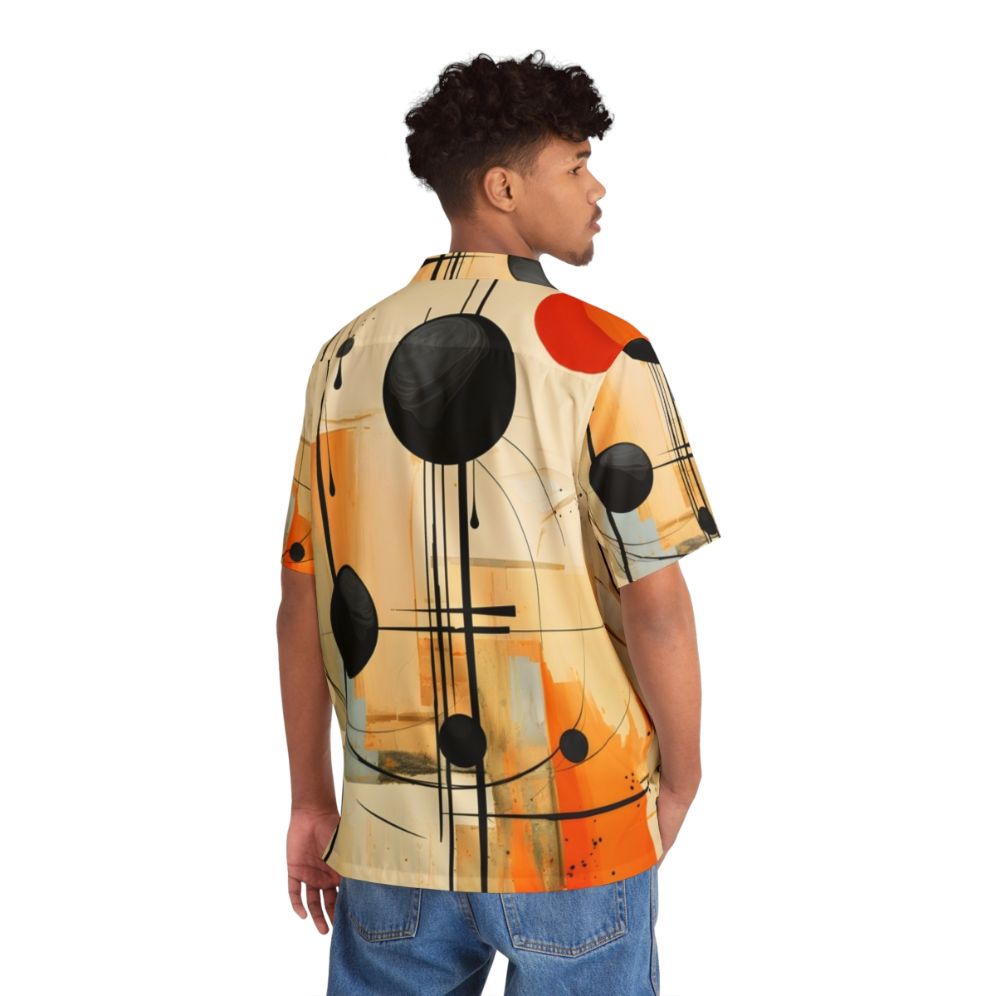 Autumn Abstract Neutral Hawaiian Shirt featuring modern art design - People Back