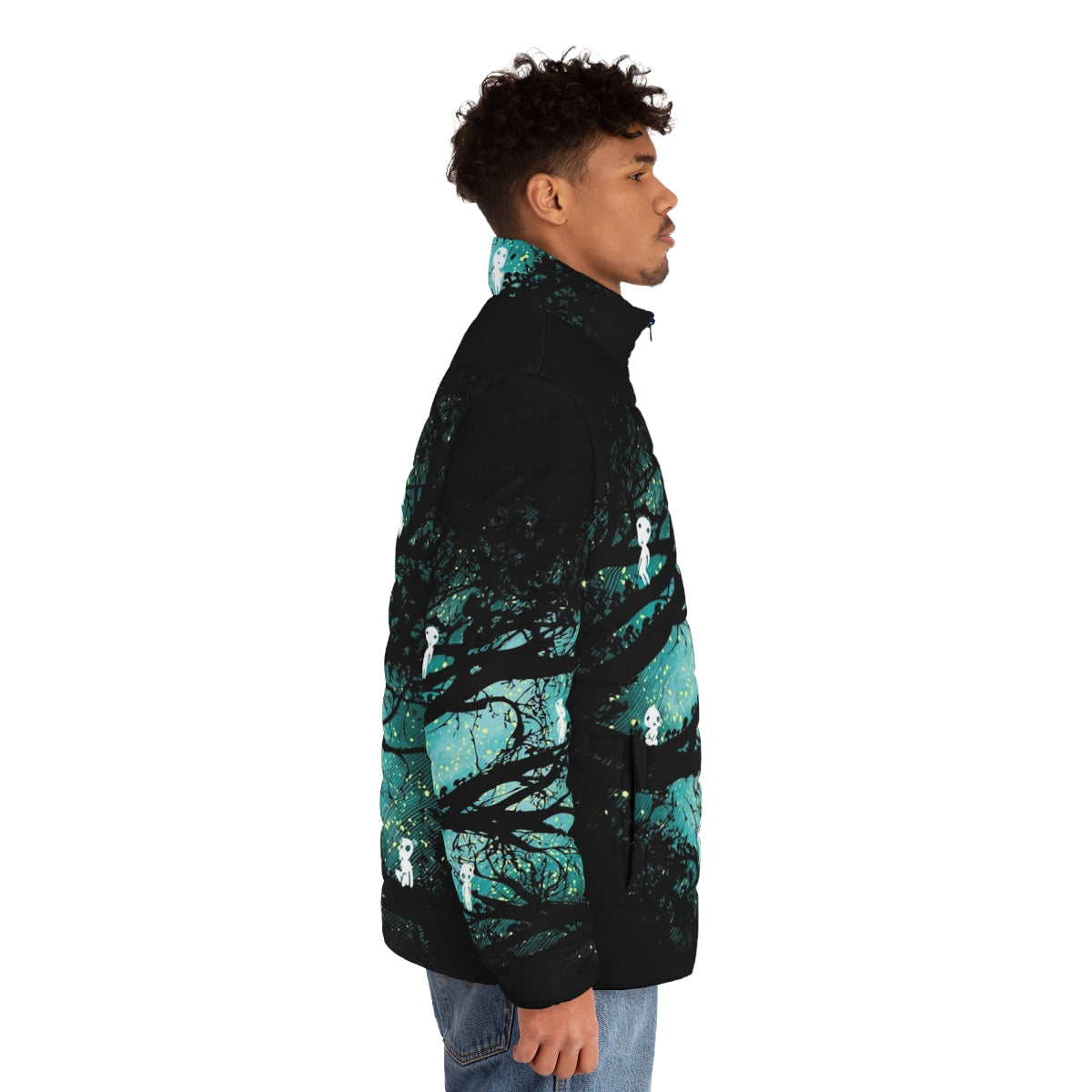 Tree Spirits Puffer Jacket - Whimsical and Enchanting Outerwear - men side right