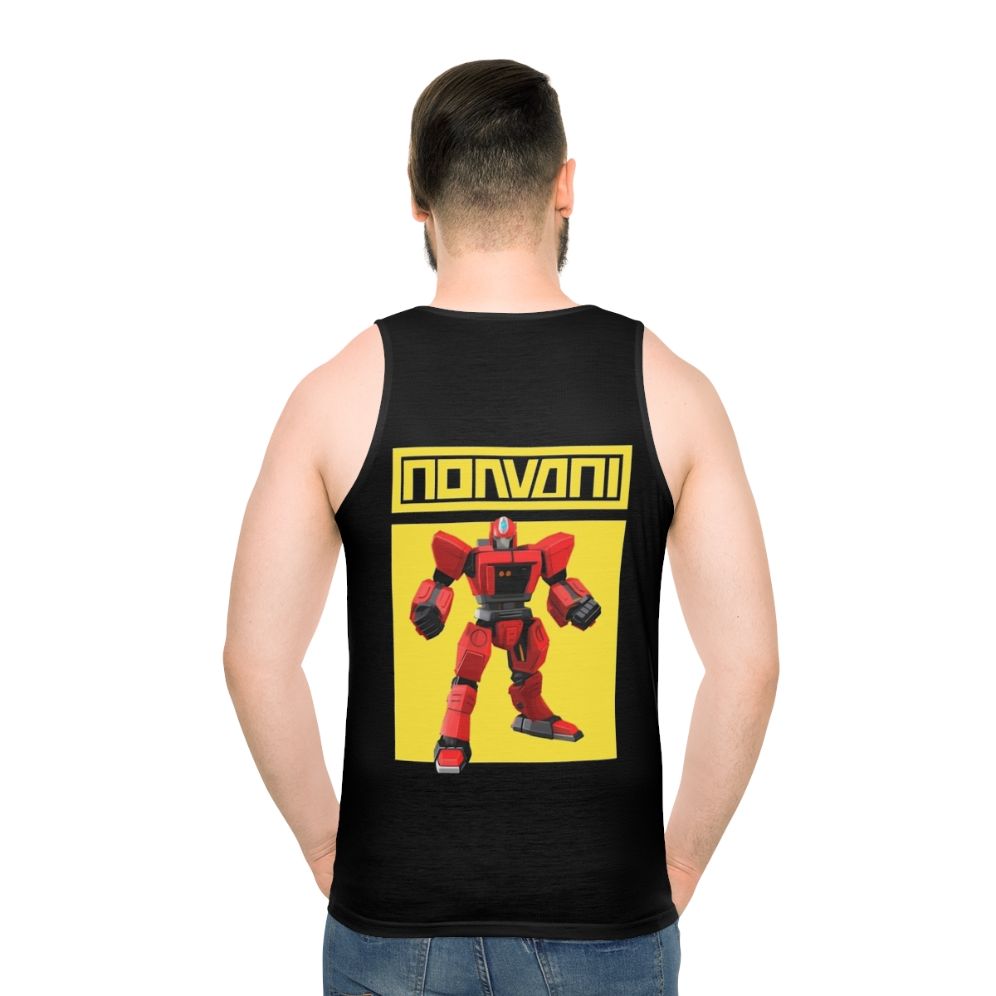 Anime robot hero unisex tank top - men back