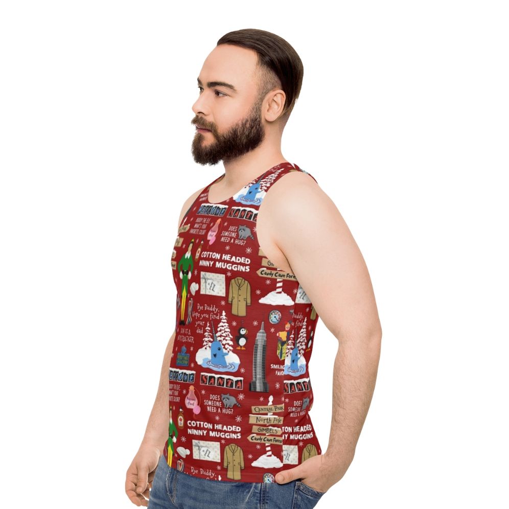 Buddy the Elf Collage Unisex Christmas Movie Tank Top - men side