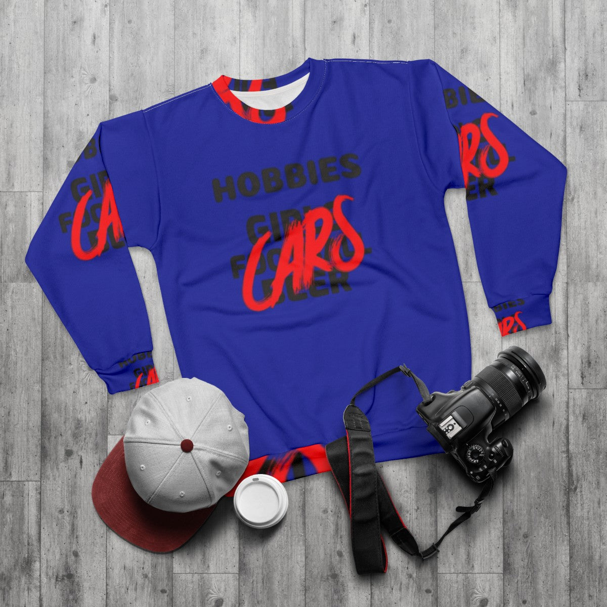 Mens Hobby Sweatshirt - Car Enthusiast, Sports & Leisure Activities - flat lay