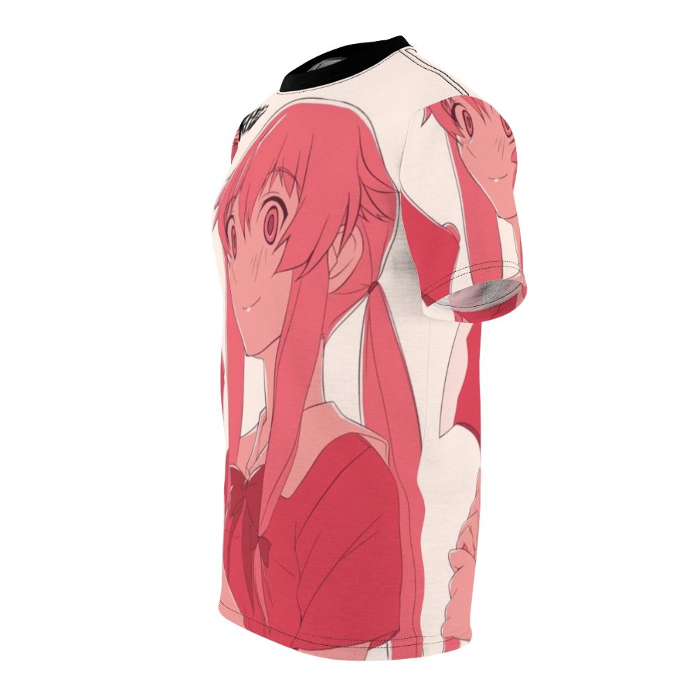 Mirai Nikki inspired anime t-shirt featuring Yuno Gasai - men left