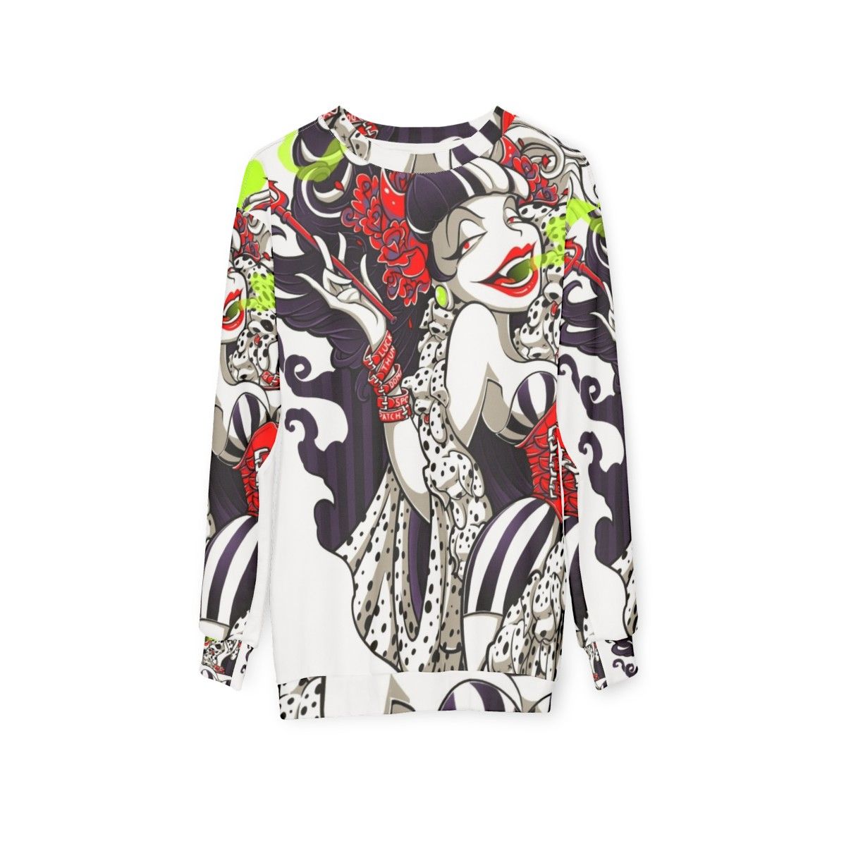 Cruella de Vil inspired Crudella D Mon Sweatshirt - hanging