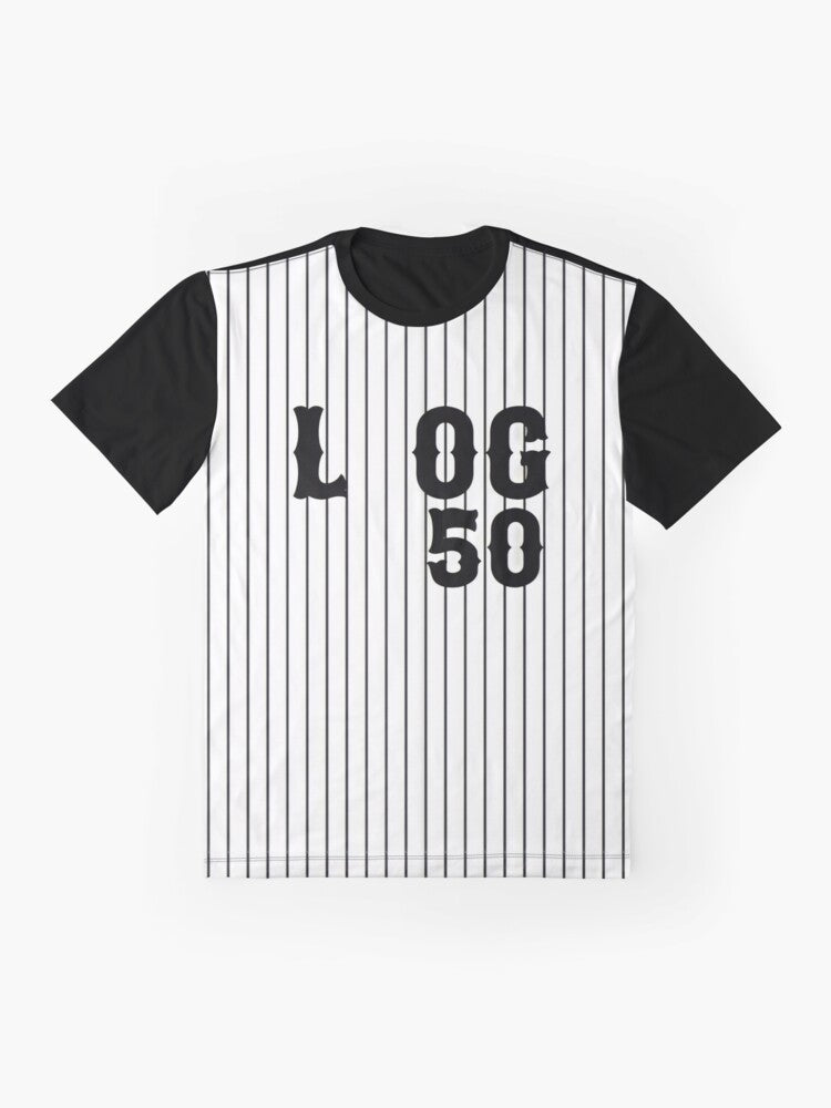 "L to the OG" graphic t-shirt featuring Succession characters like Logan Roy, Kendall Roy, Shiv Roy, Roman Roy, and Cousin Greg - Flat lay