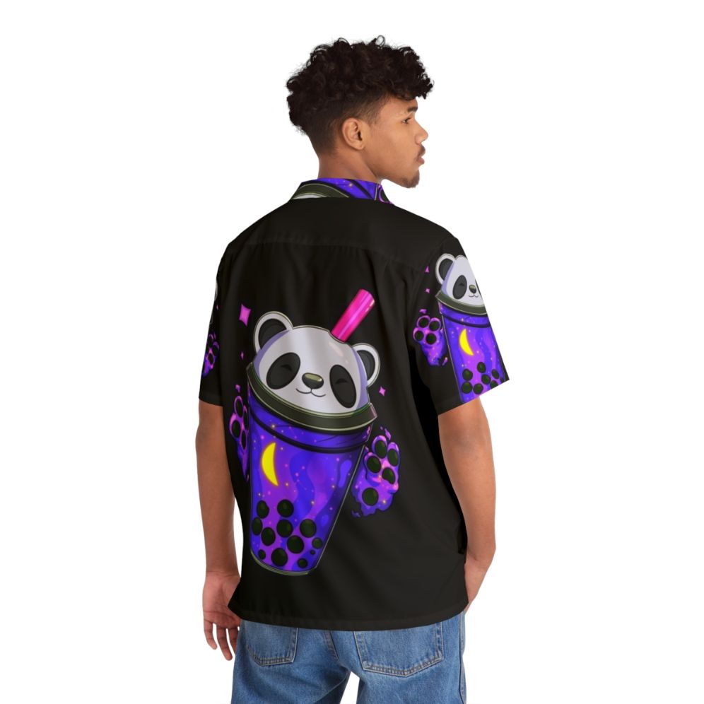 Starry Panda Bubble Tea Sapphire Hawaiian Shirt - People Back