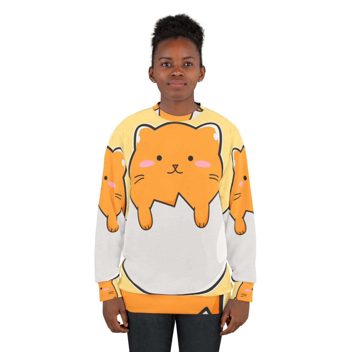 Yellow Cat Sweatshirt - women