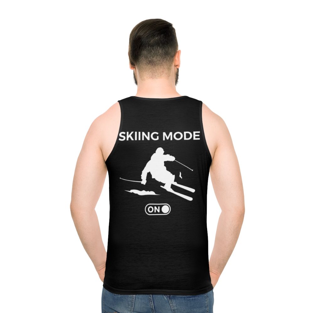 Skiing Mode On Unisex Alpine Ski Winter Tank Top - men back