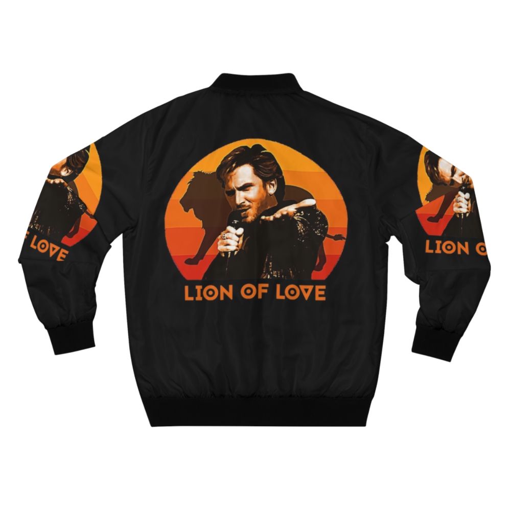 Eurovision Fire Saga Bomber Jacket with Lion of Love Design, featuring Dan Stevens and Will Ferrell characters - Back