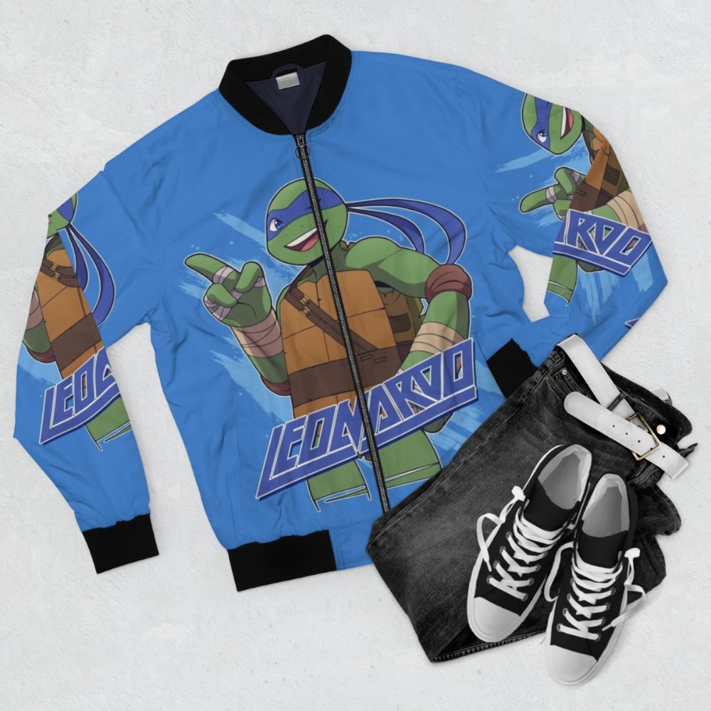 Leonardo TMNT 2012 Bomber Jacket - Flat lay