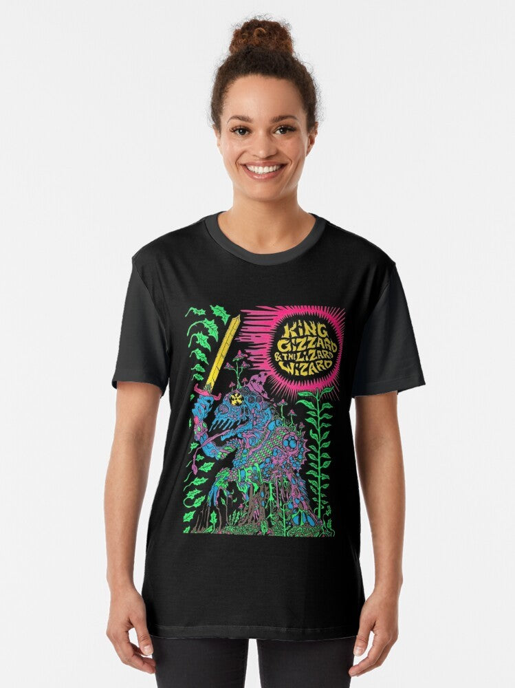 King Gizzard & the Lizard Wizard Graphic T-Shirt, Psychedelic Rock Band Logo Tee - Women