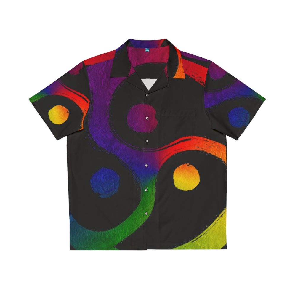 Rainbow LGBTQ+ Pride & BDSM Hawaiian Shirt with Triskelion Design