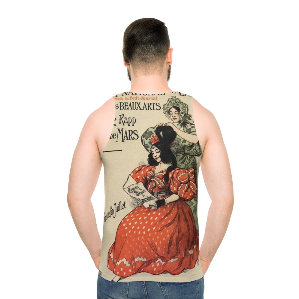 Parisian Belle Epoque Inspired Unisex Tank Top - men back