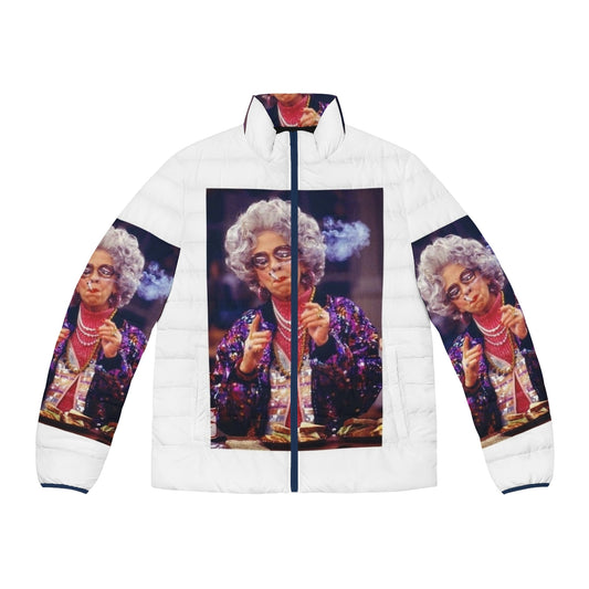 Grandma Yetta inspired 90s puffer jacket with vintage nineties fashion design