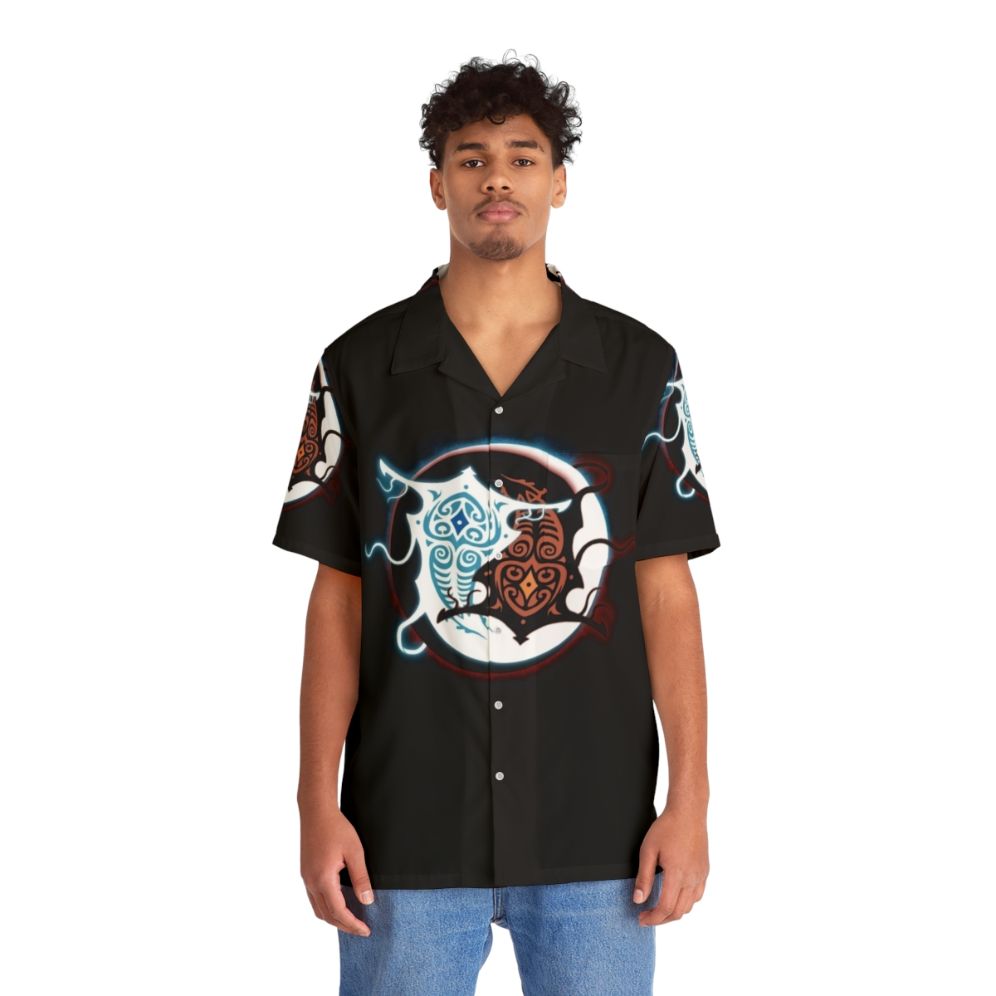 Yin Yang Hawaiian Shirt featuring Raava and Vaatu from Avatar and Legend of Korra - People Front