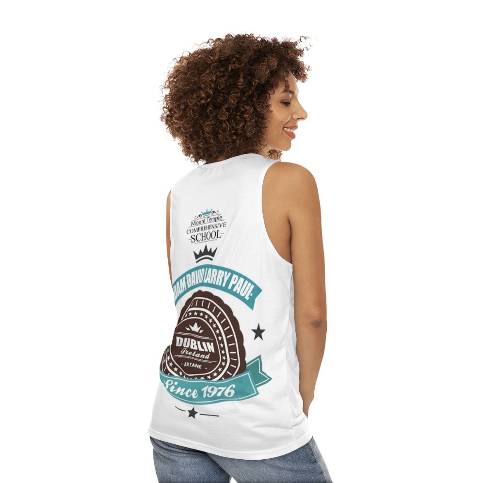 U2 vintage logo unisex tank top - women back