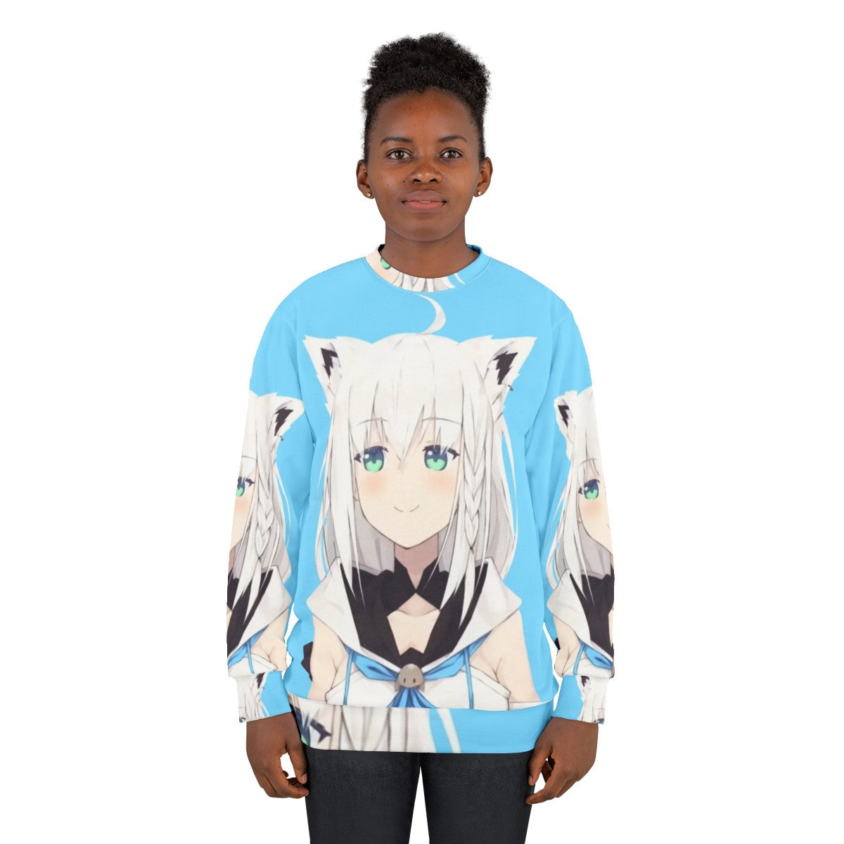 Hololive Shirakami Fubuki Smug Anime Sweatshirt - women