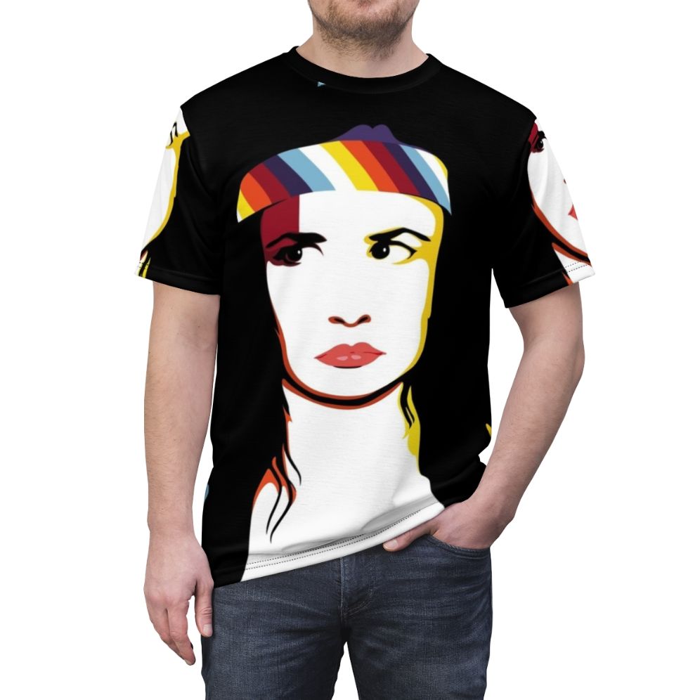 Juliette Lewis inspired all-over print t-shirt featuring the actress and singer's iconic look - men front