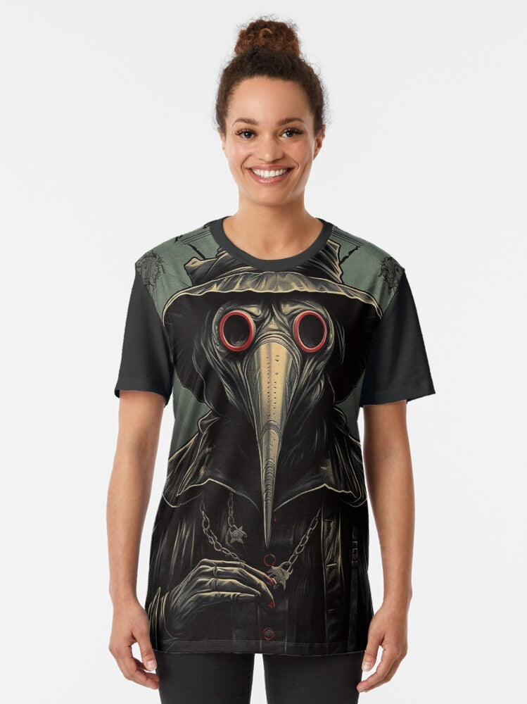 Plague Doctor - Black Plague Graphic T-Shirt Design - Women