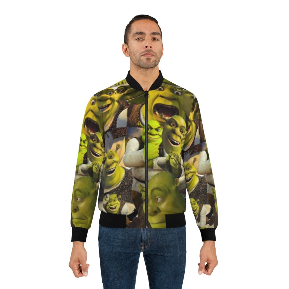 Shrek inspired bomber jacket with Shrek, Fiona, and Donkey graphics - Lifestyle